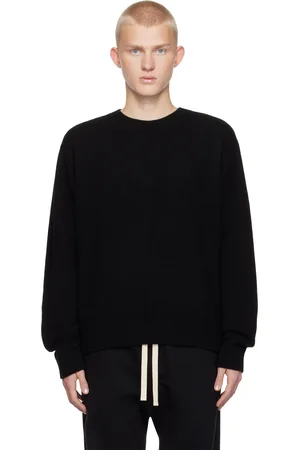 THE ELDER STATESMAN Black Simple Crew Sweater
