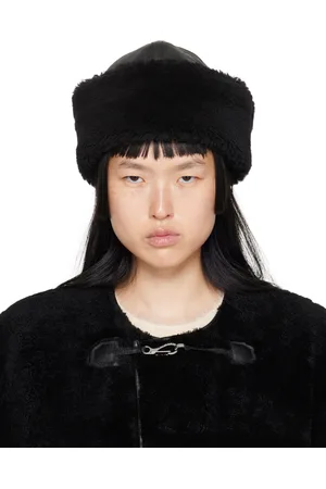 Totême Black Shearling Winter Beanie