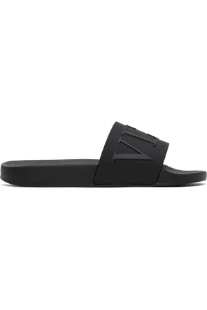 VALENTINO GARAVANI Black VLTN Slides