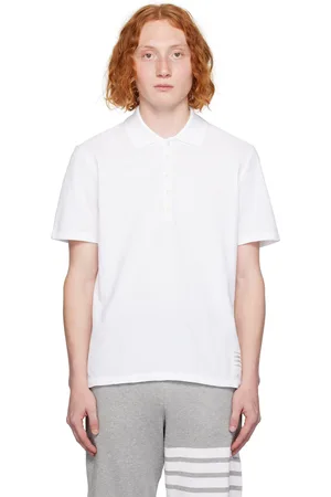 Thom Browne White Stripe Trim Polo