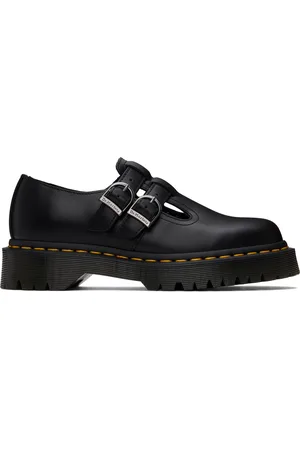 Dr. Martens Black 8065 II Bex Smooth Leather Platform Mary Jane Loafers