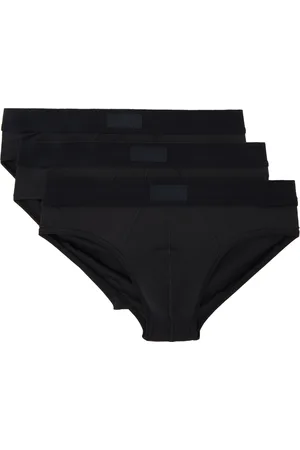 SKIMS Three-Pack Black Cotton Briefs
