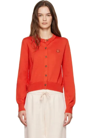 Maison Kitsuné Red Bold Fox Head Patch Cardigan