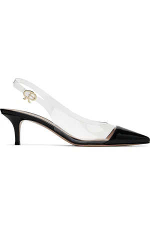 Gianvito Rossi Black Plexi Sling 55 Heels