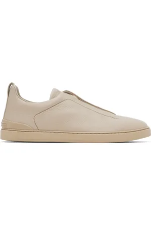 Ermenegildo Zegna Taupe Triple Stitch Sneakers
