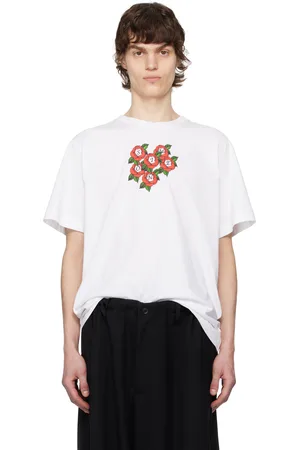 Simone Rocha White Cluster Rose Logo Print Short Sleeve T-shirt
