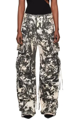 The Attico Black & Beige Fern Jeans