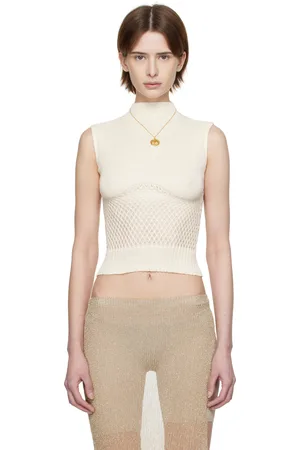Isa Boulder Off-White Honeycomb Tank Top