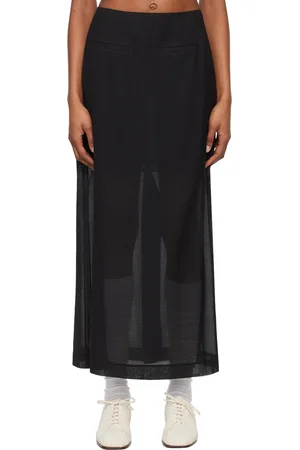 AMOMENTO Black Sheer Maxi Skirt