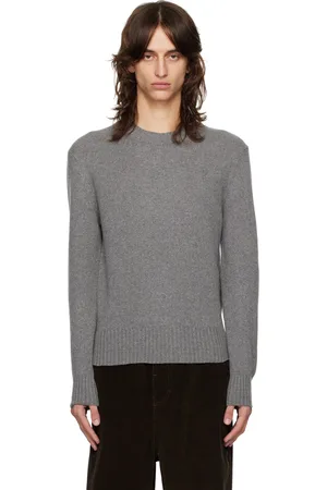 Ami Gray Cashmere Ami De Cœur Sweater