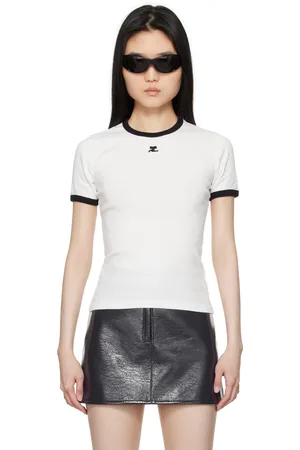 Courrèges White & Black Signature Contrast T-shirt