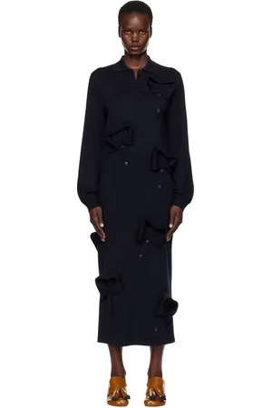 Moschino Navy Multi Collar Maxi Dress
