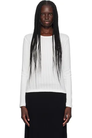 Leset White Slim Fit Long Sleeve T-Shirt