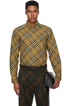 Burberry Khaki Check Cotton Shirt
