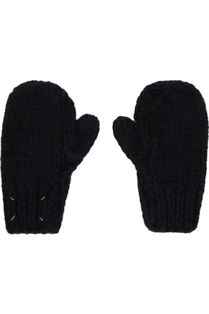 Maison Margiela Black Childish Stitches Mittens