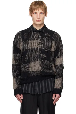 OUR LEGACY Black & Gray Sonar Roundneck Sweater