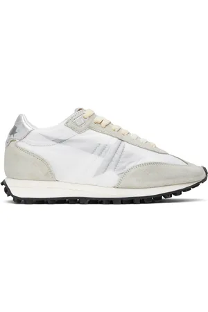 Golden Goose Gray & White Running Marathon M77 Sneakers