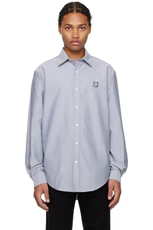 Maison Kitsuné Navy Contour Fox Head Skate Shirt