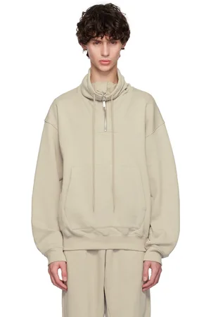 Helmut Lang Taupe Funnel Neck Sweatshirt