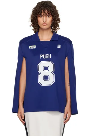 pushBUTTON Blue Cape Style Jersey Polo