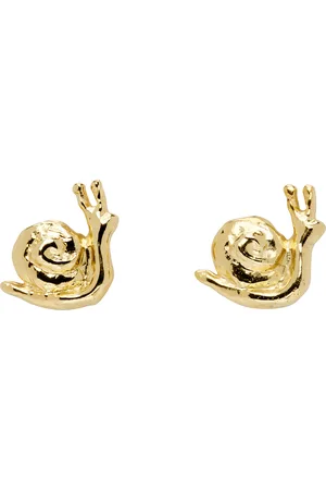 Chopova Lowena Gold Snail Stud Earrings