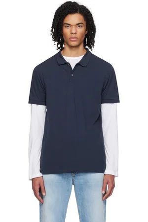 Sunspel Navy Two-Button Polo