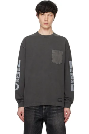 NEIGHBORHOOD Gray Pigment-Dyed Crewneck LS T-shirt