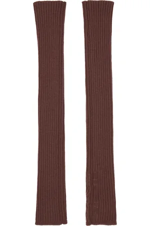Rick Owens Brown Porterville Ribbed Arm Warmers