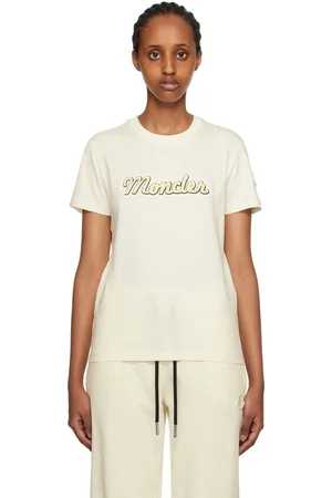 Moncler Off-White Flocked T-Shirt