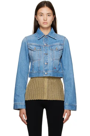 Victoria Beckham Blue Shrunken Denim Jacket