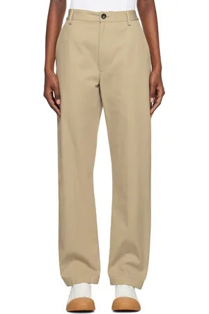 Bottega Veneta Beige Straight-Leg Trousers