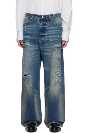 Vetements Blue Distressed Baggy Jeans