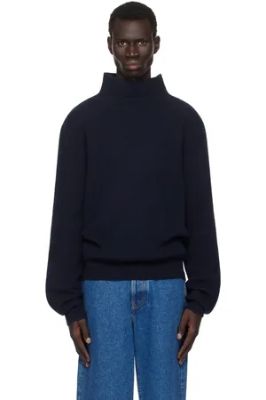 The Row Navy Daniel Sweater