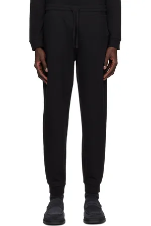 HUGO BOSS Black Cotton-Blend Embroidered Logo Sweatpants