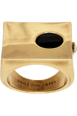 DRIES VAN NOTEN Gold Stone Signet Ring