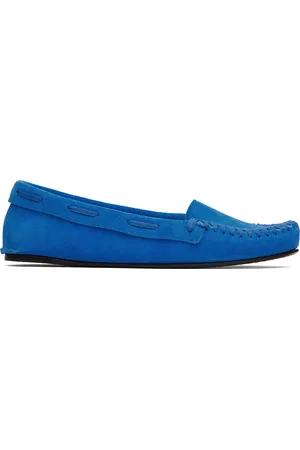 The Row Blue Mabel Moc Loafers