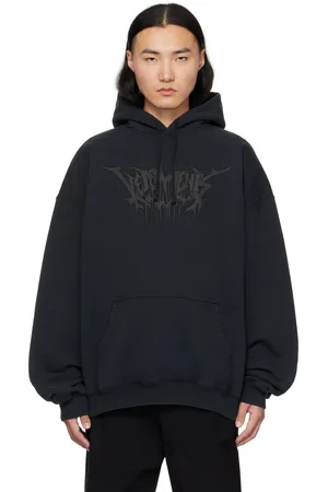 Vetements Black Drip Metal Oversized Hoodie