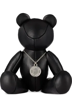 BAPE Black Solid Camo Leather Bear Plush Toy