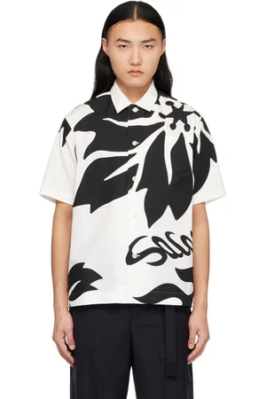 SACAI White & Black Floral Shirt