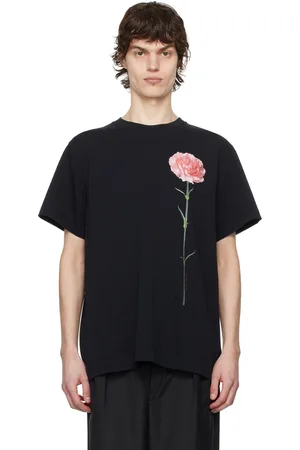 Simone Rocha Black Carnation Print Short Sleeve T-shirt