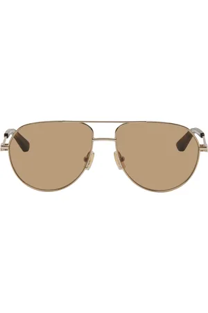 Bottega Veneta Gold Aviator Sunglasses