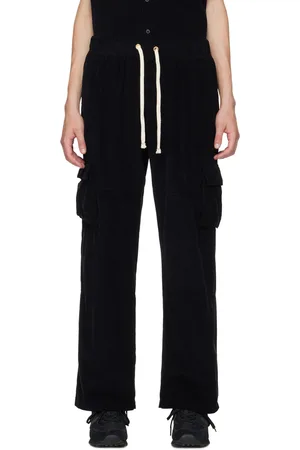 Les Tien Black Drawstring Cargo Pants