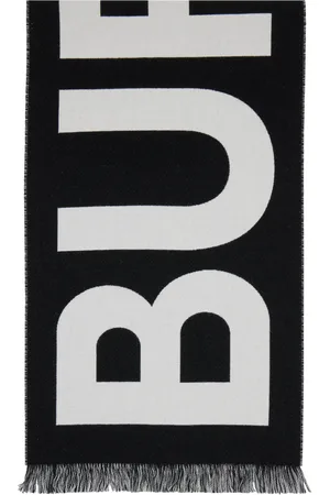 Burberry Black Logo Wool Scarf