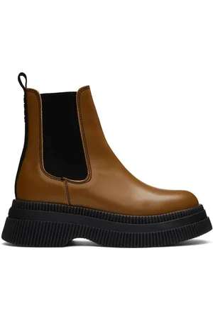 Ganni Brown Chunky Chelsea Boots