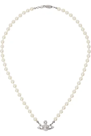 Vivienne Westwood Off-White Mini Bas Relief Pearl Necklace