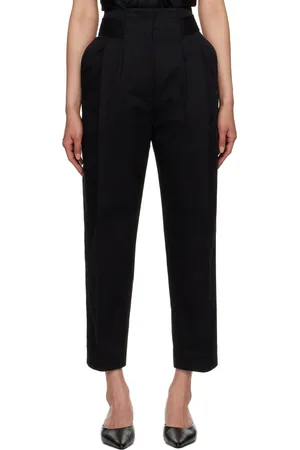 Totême Black Double-Pleated Trousers