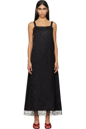 BODE Black Football Jacquard Column Maxi Dress