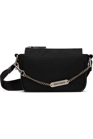 Palm Angels Black Metallic Logo Plate Crossbody Bag