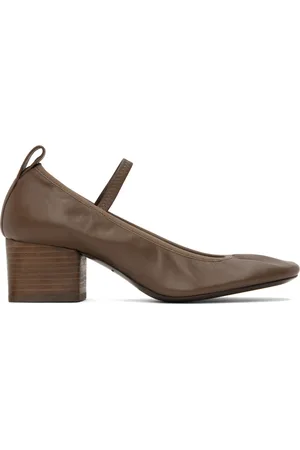 LEMAIRE Taupe Square Ballerina Heels