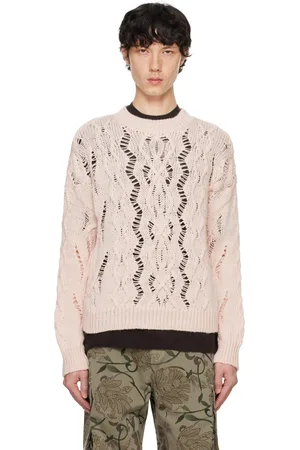 OUR LEGACY Pink Cable Sonar Roundneck Sweater